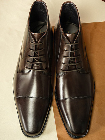 ブラウン メンズ ドレスブーツ 牛革 クラシック ブラック プロム ウェディング ショート アンクルブーツ