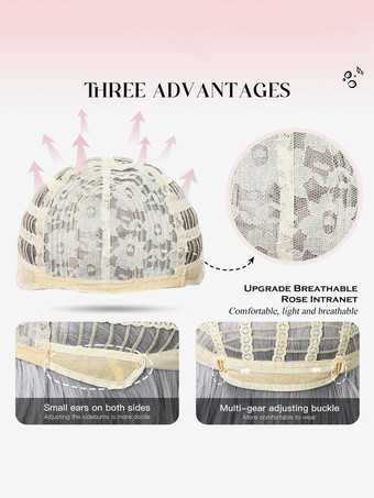 女性用ロングウィッグ シアン ストレート 耐熱ファイバー グラマラス 乱れたロング 合成ウィッグ