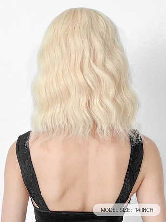 合成ウィッグ ゴールド 鈍いフリンジ 耐熱ファイバー レイヤード ショート ガールズ ショートウィッグ 女性用