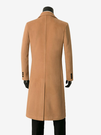 メンズジャケット マキシコート ラペルカラー シック スリムフィット オーバーコート