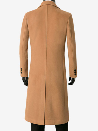 メンズ マキシコート ダブルブレスト シック ブラック スリムフィット ジャケット