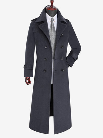 グレイメンズ ロングラインコート ウール ノッチドラペルカラー キャメル スリムフィット オーバーコート