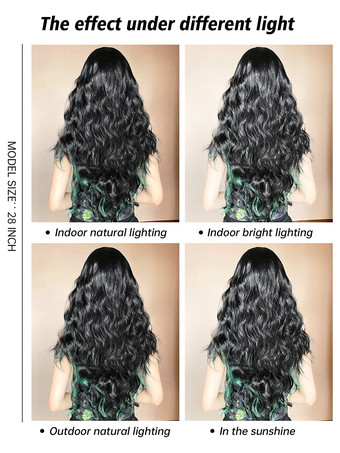 女性用ロングウィッグ ブラック 鈍いフリンジ 耐熱ファイバー トライバル レイヤード ロング 合成ウィッグ