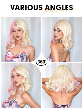 合成ウィッグ ゴールド 前髪/フリンジ付き 耐熱ファイバー 乱れたショート レディース 女性用 ショートウィッグ