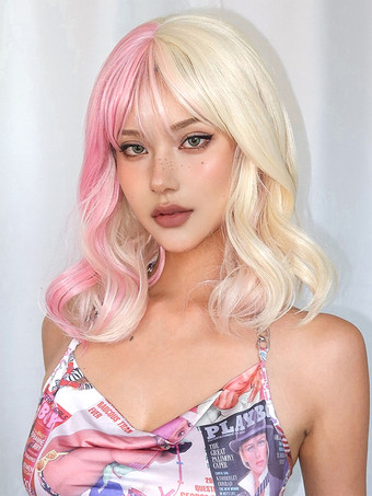 合成ウィッグ ゴールド 前髪/フリンジ付き 耐熱ファイバー 乱れたショート レディース 女性用 ショートウィッグ