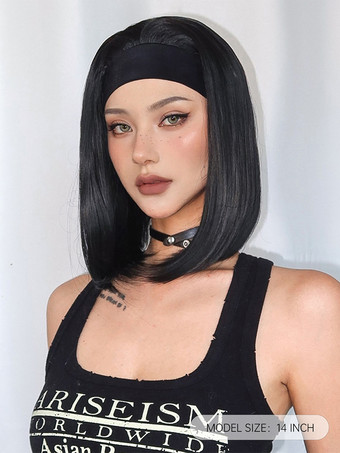 合成ウィッグ ブラック ストレート 耐熱ファイバー 乱れたショート レディース ショートウィッグ 女性用