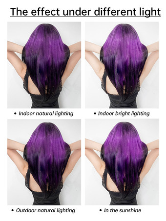 女性用ロングウィッグ パープル 鈍いフリンジ 耐熱ファイバー シック 乱れたロング合成ウィッグ