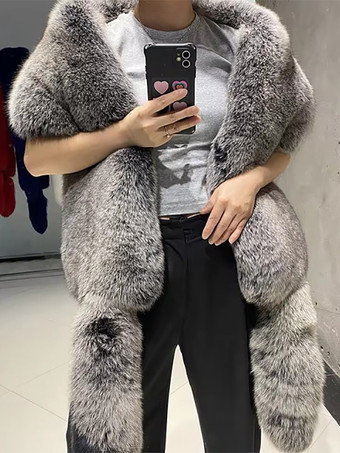 シルバー 女性用ポンチョ ブラックケープ