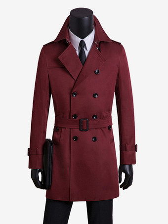 ワインレッド メンズ ダブルブレストコート ダークブルー ミリタリージャケット