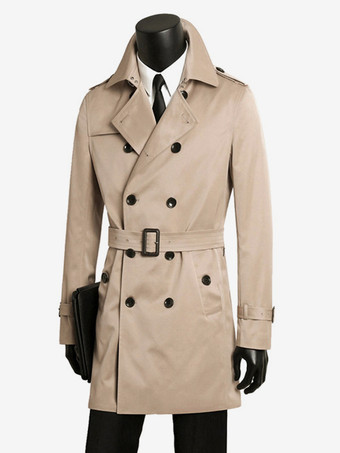 アイボリー メンズ ダブルブレストコート ダークブルー ミリタリージャケット