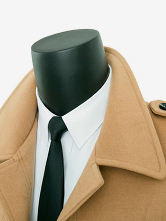 メンズ キャメル シック スリムフィット ロング スリムフィット コート