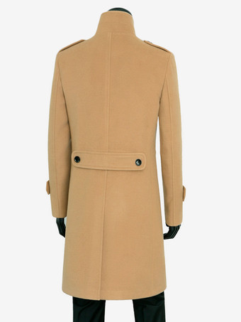 メンズ キャメル シック スリムフィット ロング スリムフィット コート