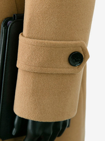 メンズ キャメル シック スリムフィット ロング スリムフィット コート