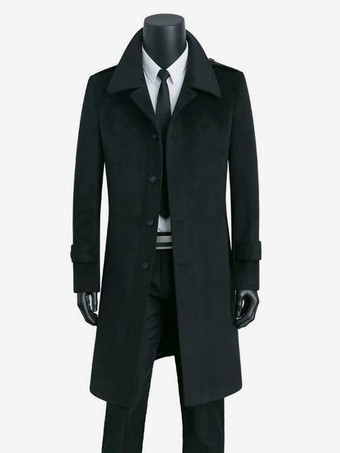 ブラック メンズ キャメル シック スリムフィット ロング スリムフィット コート