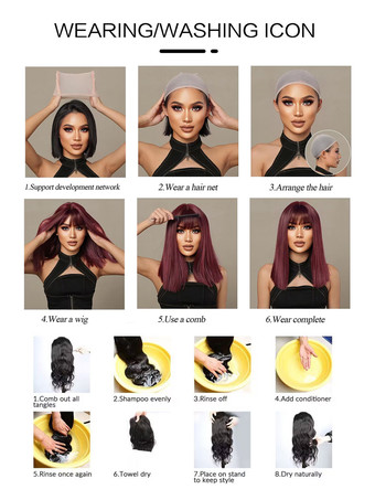 Parrucche Medie Parrucche Sintetiche Parrucche da Donna Oro Chiaro Lisce Fibra Resistente al Calore Parrucca Media Media Per Donna