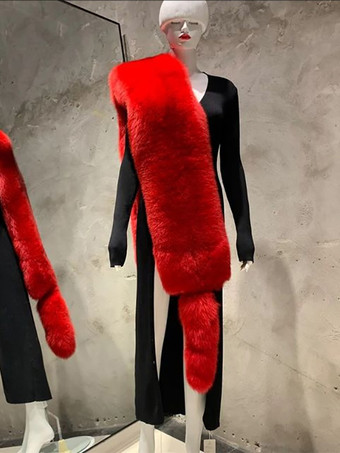 レッド 女性用ポンチョ ブラックケープ