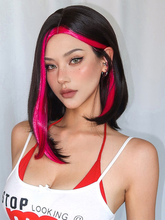 合成ウィッグ ブラック ピクシーズ ボーイカット 耐熱ファイバー ハイライトヘア ショート ガールズ ショートウィッグ 女性用