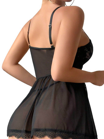 4色のランジェリー ベビードール ブラックドレス バレンタイン シック シュミーズ