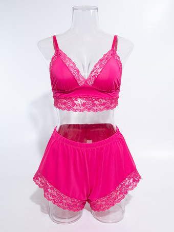 パジャマセット ローズレース 室内用ランジェリー 寝間着