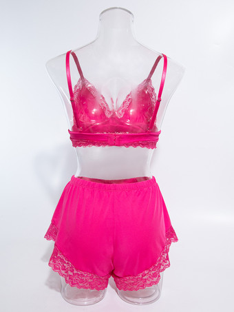 パジャマセット ローズレース 室内用ランジェリー 寝間着