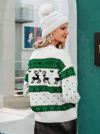 レディース プルオーバー ブラック カラーブロック ジュエルネック 長袖 オーバーサイズ ポリエステル セーター