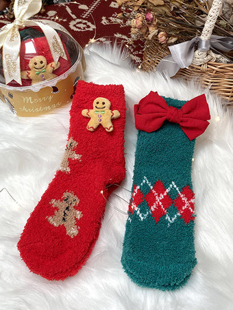 レッド ソックス レッド コーラル フリース カラーブロック