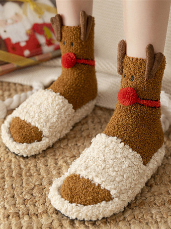 ソックス レッドカラーブロック