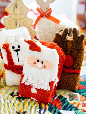 ソックス レッドカラーブロック