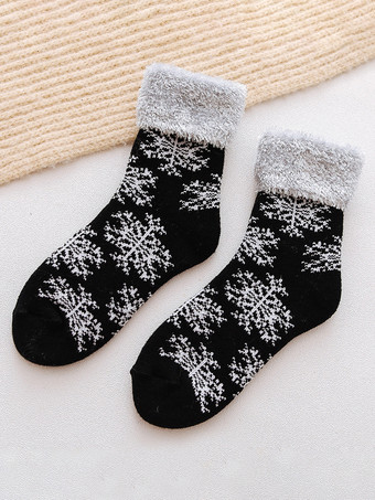 ブラック ソックス ディープブラウン カラーブロック