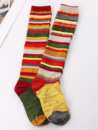 黄緑色ソックス ダークグリーン カラーブロック