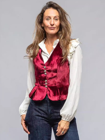 ワインレッド バーガンディ キャミトップ Vネック ボタン シック ポリエステル レディース キャミソール