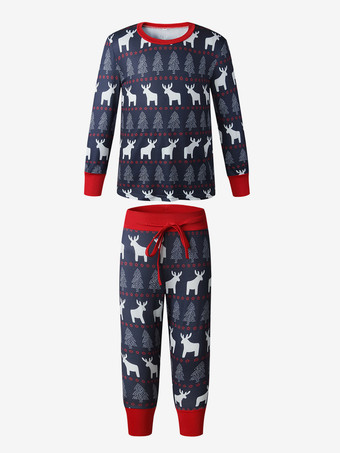Passender Weihnachtspyjama für die Familie für Erwachsene und Kleinkinder aus Polyester mit Weihnachtsmuster Hose Oberteil