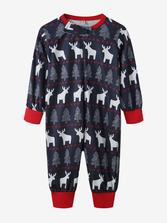 Passender Weihnachtspyjama für die Familie für Erwachsene und Kleinkinder aus Polyester mit Weihnachtsmuster Hose Oberteil