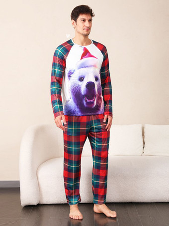 クリスマスお揃いファミリーパジャマ 幼児用 キッズ用 ポリエステル クリスマス柄パンツ トップ