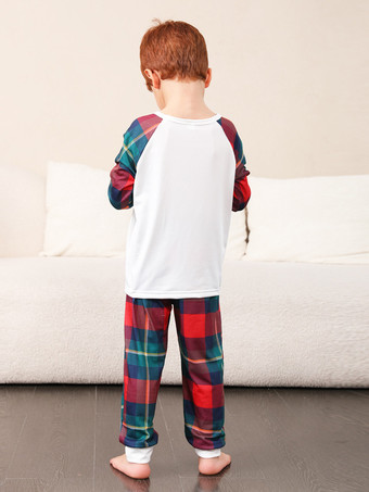 クリスマスお揃いファミリーパジャマ 幼児用 キッズ用 ポリエステル クリスマス柄パンツ トップ