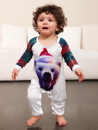 クリスマスお揃いファミリーパジャマ 幼児用 キッズ用 ポリエステル クリスマス柄パンツ トップ