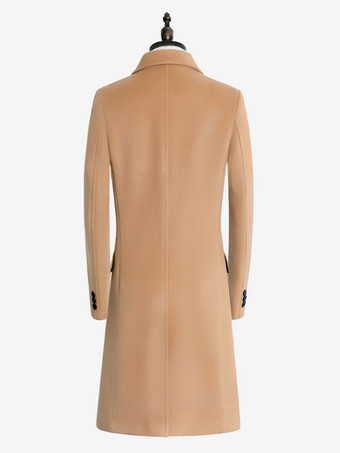 メンズ冬用ウールコートミドル丈ダブルブレストスーツ