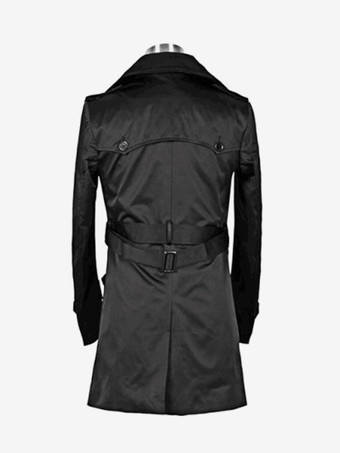 シンプルなミドル丈ウィンドブレーカー メンズビジネスコート スリムブリティッシュコート