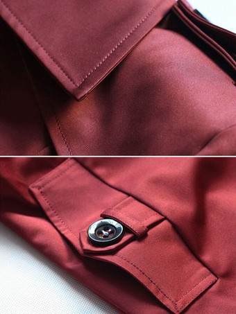 シンプルなミドル丈ウィンドブレーカー メンズビジネスコート スリムブリティッシュコート