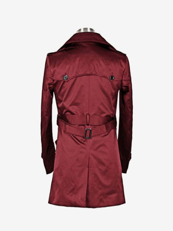 シンプルなミドル丈ウィンドブレーカー メンズビジネスコート スリムブリティッシュコート