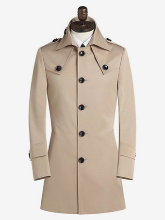 アプリコットメンズスーツコート ミドル丈 シンプルビジネスコート 英国スタイル フォーマルコート