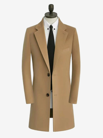 ラクダ色 メンズスーツコート ミドル丈ビジネスコート 英国スタイルフォーマルウールスーツ