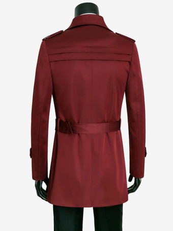 メンズ ダブルブレストコート スリムフィットコート ブリティッシュ ウィンドブレーカー