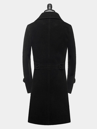 メンズスーツコート ダブルブレスト ターンダウンカラー シック ブラック モダン