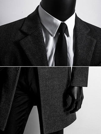 メンズスーツコート ターンダウンカラー ノッチドラペル ウールジャケット