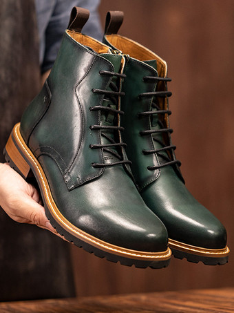 メンズ ワーク マーティンブーツ 牛革 クラシック ブラック アンクルブーツ