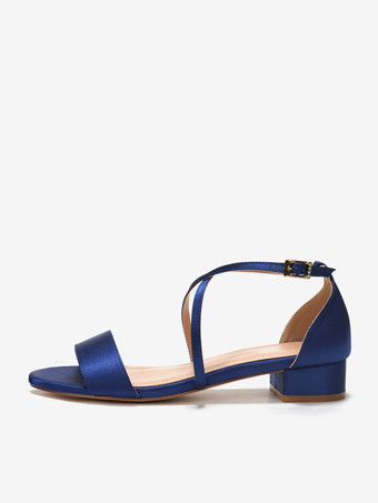 フラットウェディングゲストシューズ サテンオープントゥ サーカス ウェディングサンダル