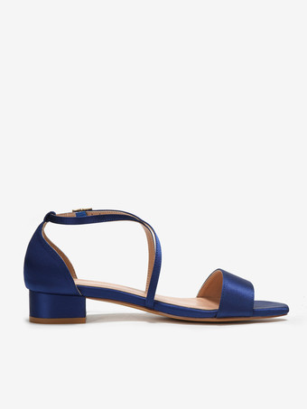 フラットウェディングゲストシューズ サテンオープントゥ サーカス ウェディングサンダル