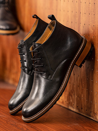 メンズ マーティン ワークブーツ 牛革 シック コーヒーブラウン アンクルブーツ