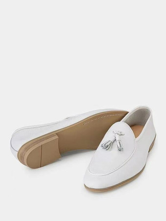 メンズ タッセルローファー ラウンドトゥ 牛革 プロム ウェディングシューズ